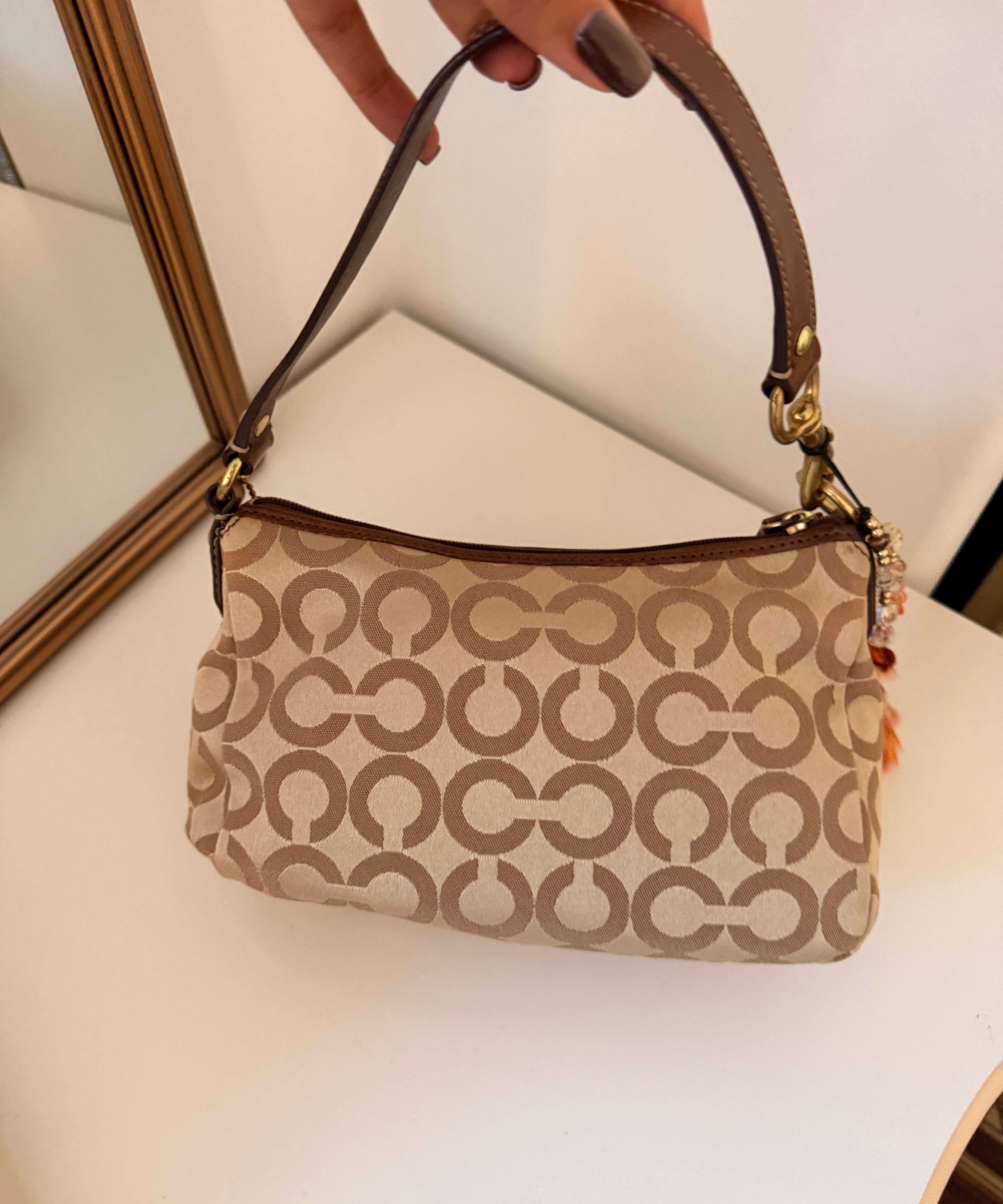 Coach Brown Op Art Madison Mini Bag