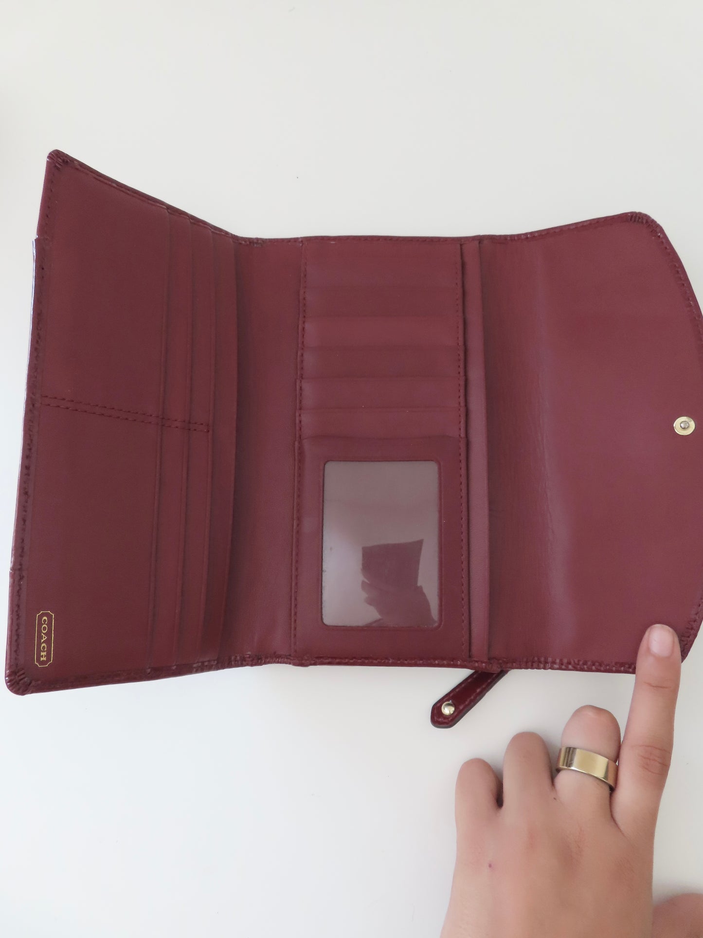 Coach Red Patent Leather Wallet