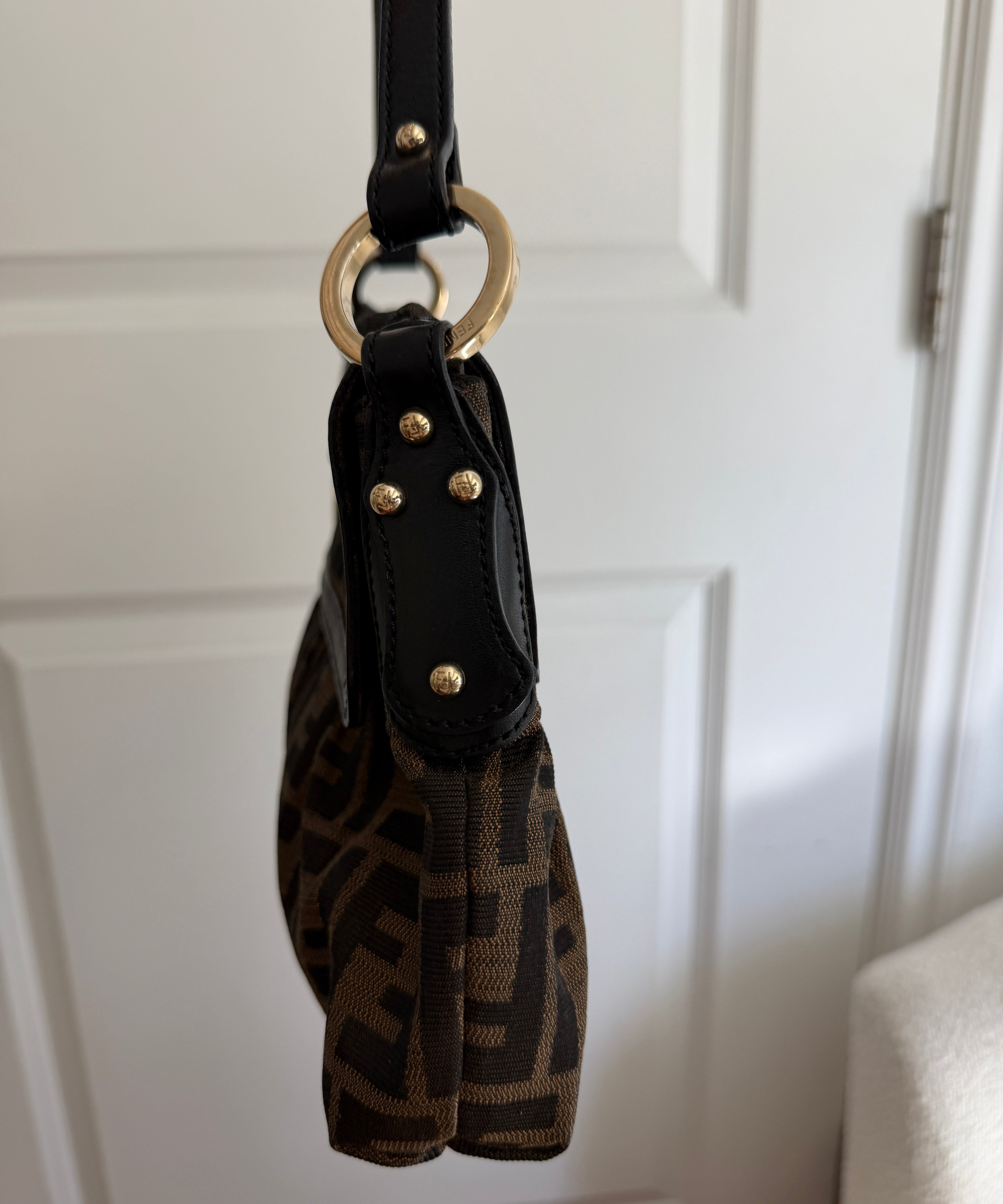 Brown Fendi Zucca Chef Shoulder Bag