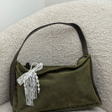 Coach Olive Green Nubuc Shoulder Bag