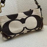 Rare Coach Cotton Monogram Mini Carly Bag