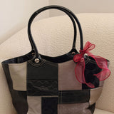 Coach Black Patchwork Tote Handle Bag