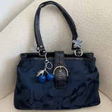 New Coach Navy Signature Tote Bag