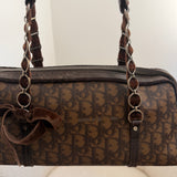 Brown Dior Romantique Trotter Boston Bag