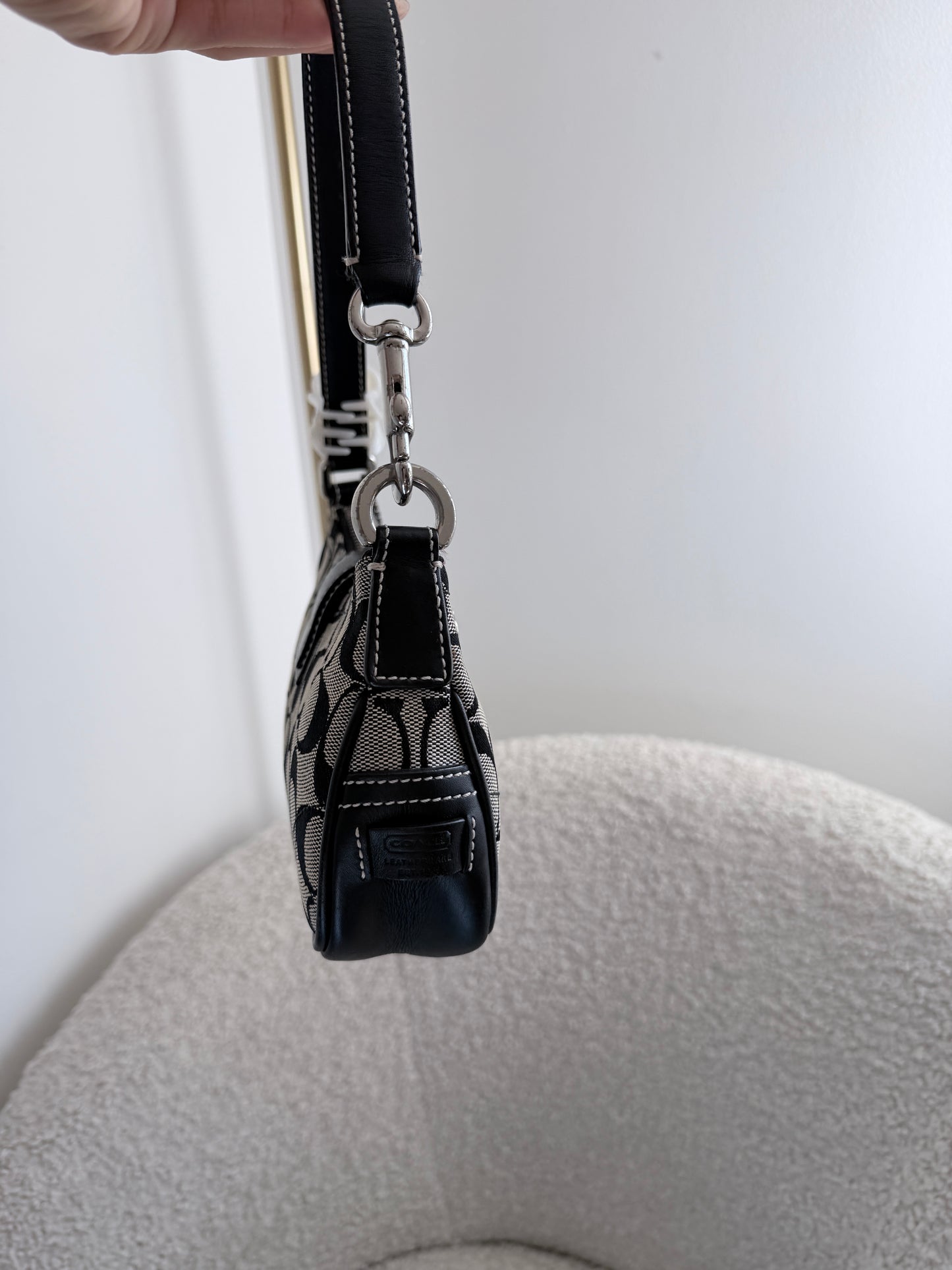 Grey Coach Demi Hamptons Canvas Buckle Bag