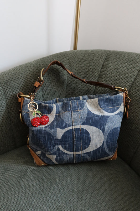 Rare Coach Denim Carly Shoulder Bag