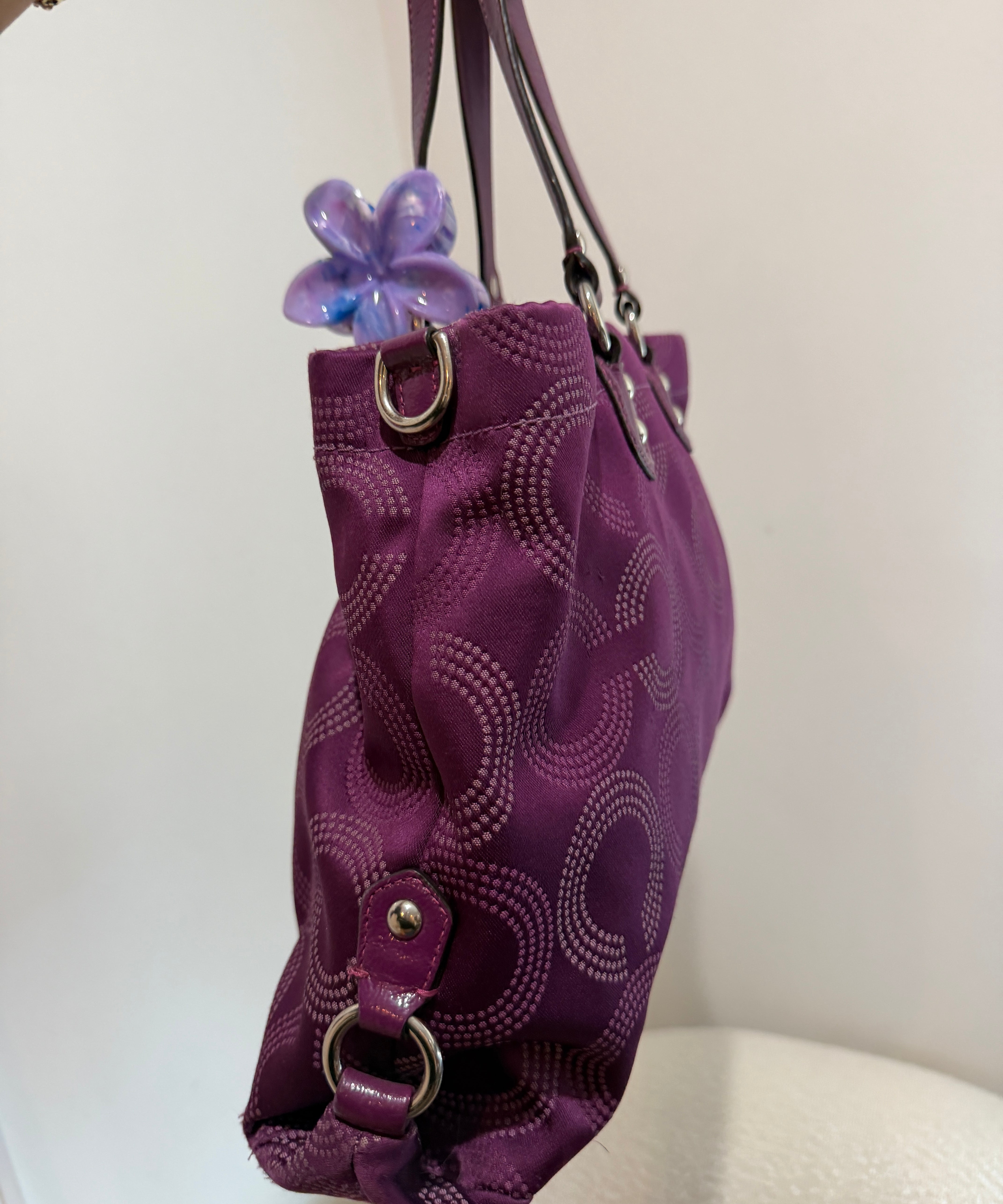 Coach Purple Op Art Ashley Carry-All Bag