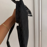 Black Coach Double Pocket Shoulder Bag