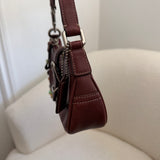 Coach Burgundy Leather Demi Hamptons Buckle Bag