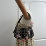 Coach Grey Canvas Demi Hamptons Buckle Bag
