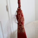 Coach Red Monogram Hamptons Clip Bag