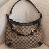 Brown Gucci Horsebit Shoulder Bag