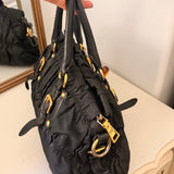 Black Prada Nylon Ruffle Bag