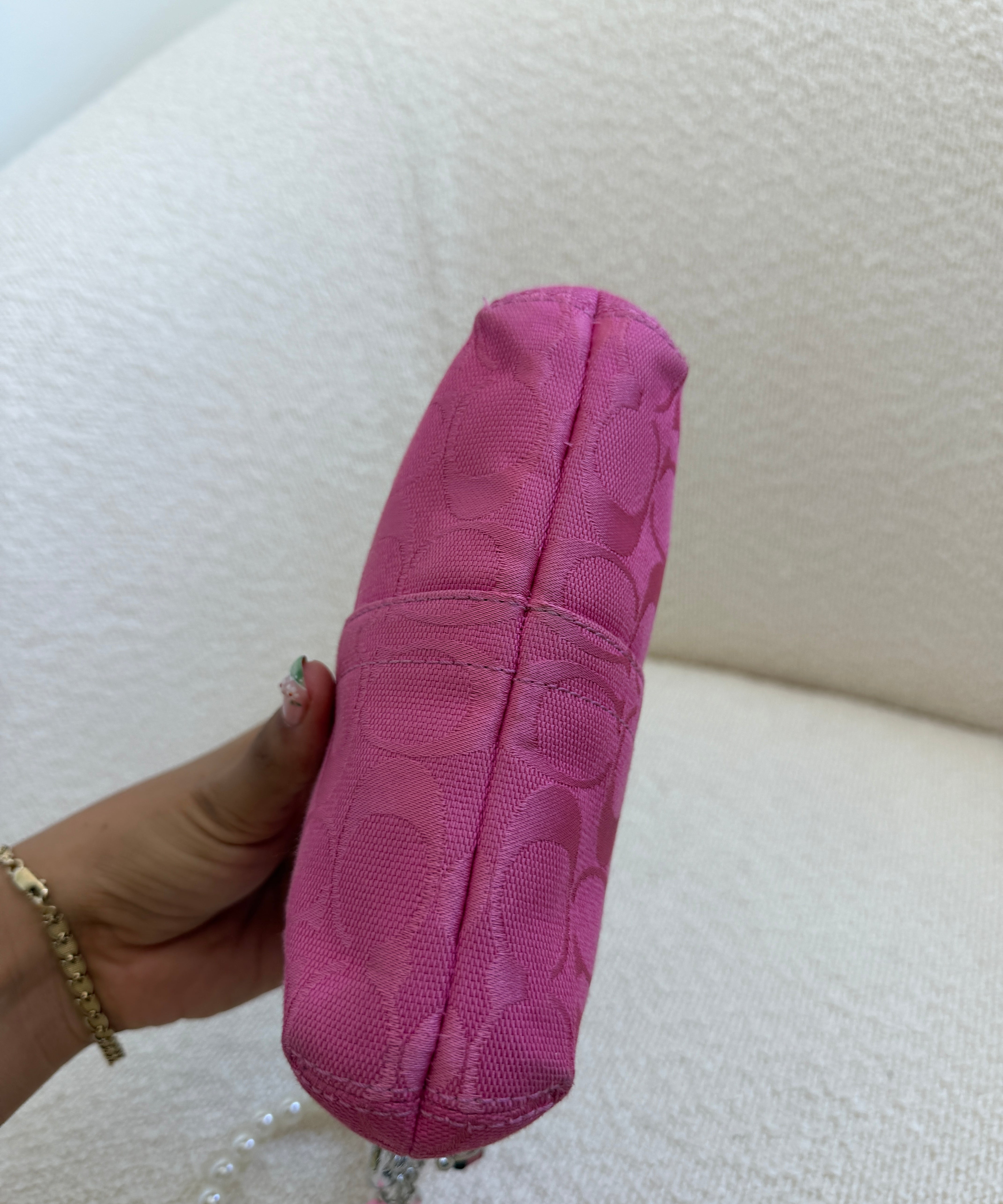 Coach Pink Signature Pochette Bag