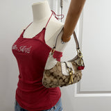 Coach Beige Signature Hamptons Signature Mini Hobo Bag