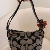 Coach Grey Monogram Shoulder Bag