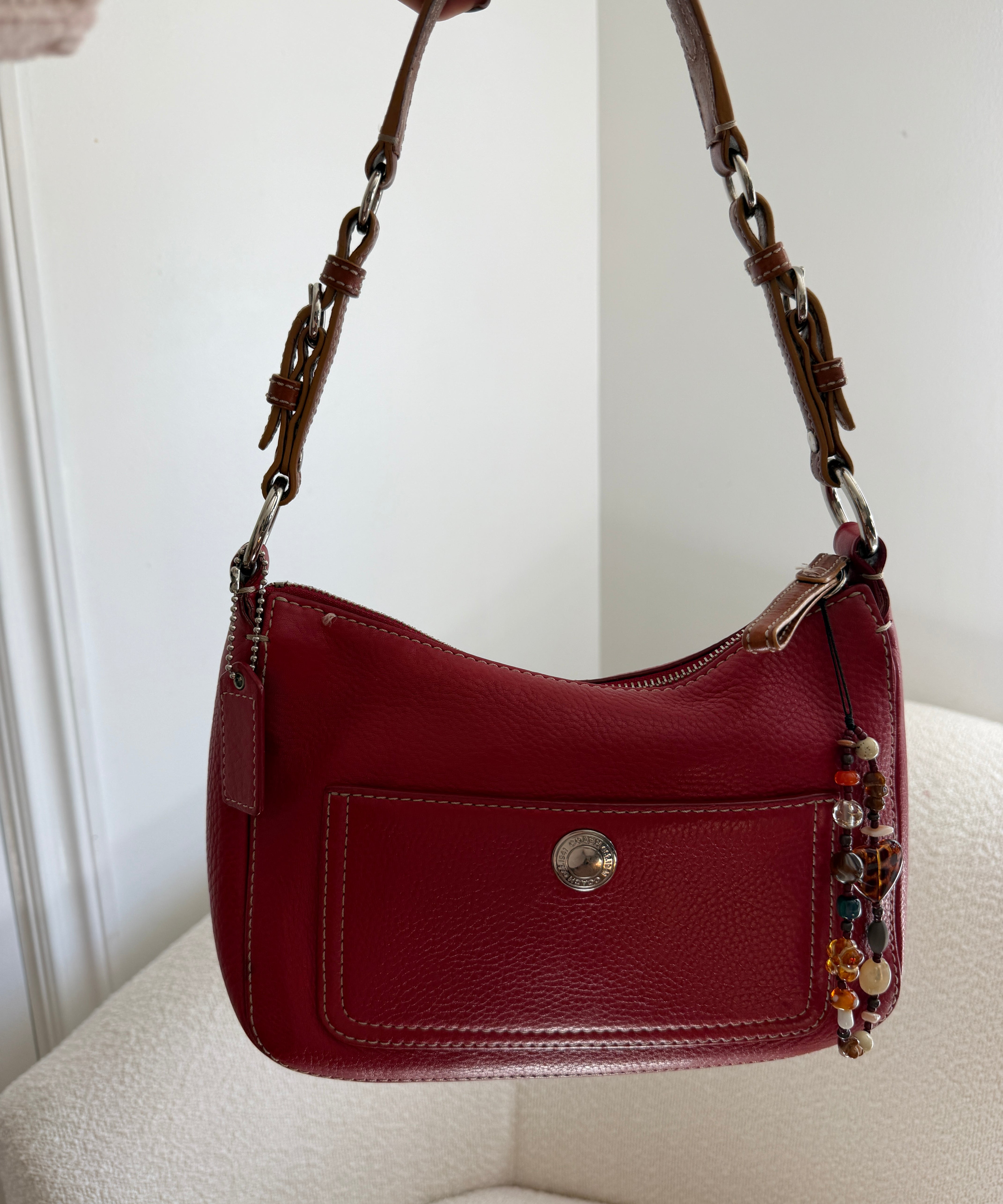 Coach Red Leather Chelsea Shoulder Bag