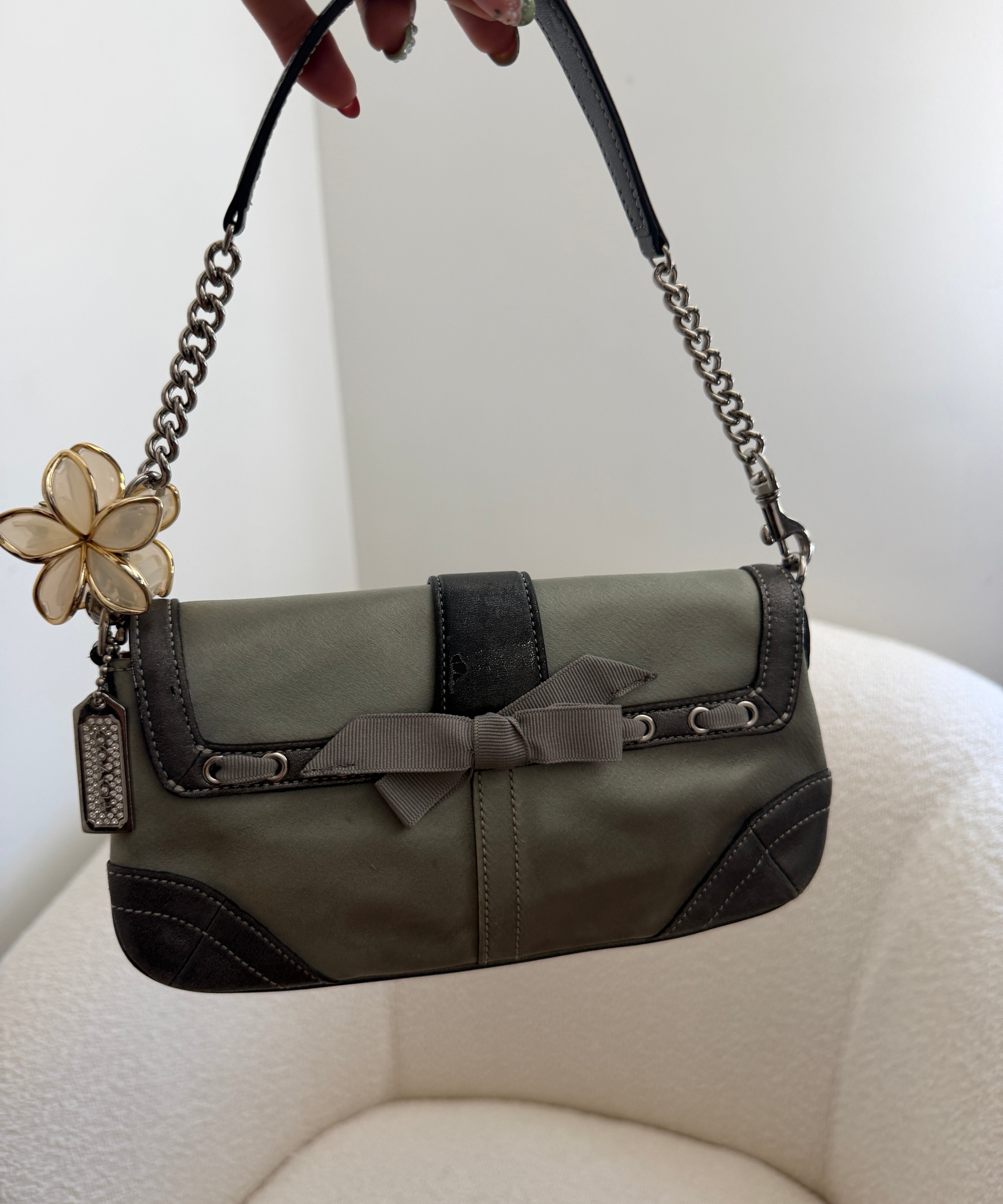 Coach Grey Swarovski Satin Bag