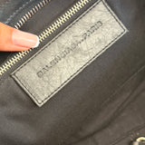 Black Balenciaga Mesh Calfskin Palladium Hardware City Bag
