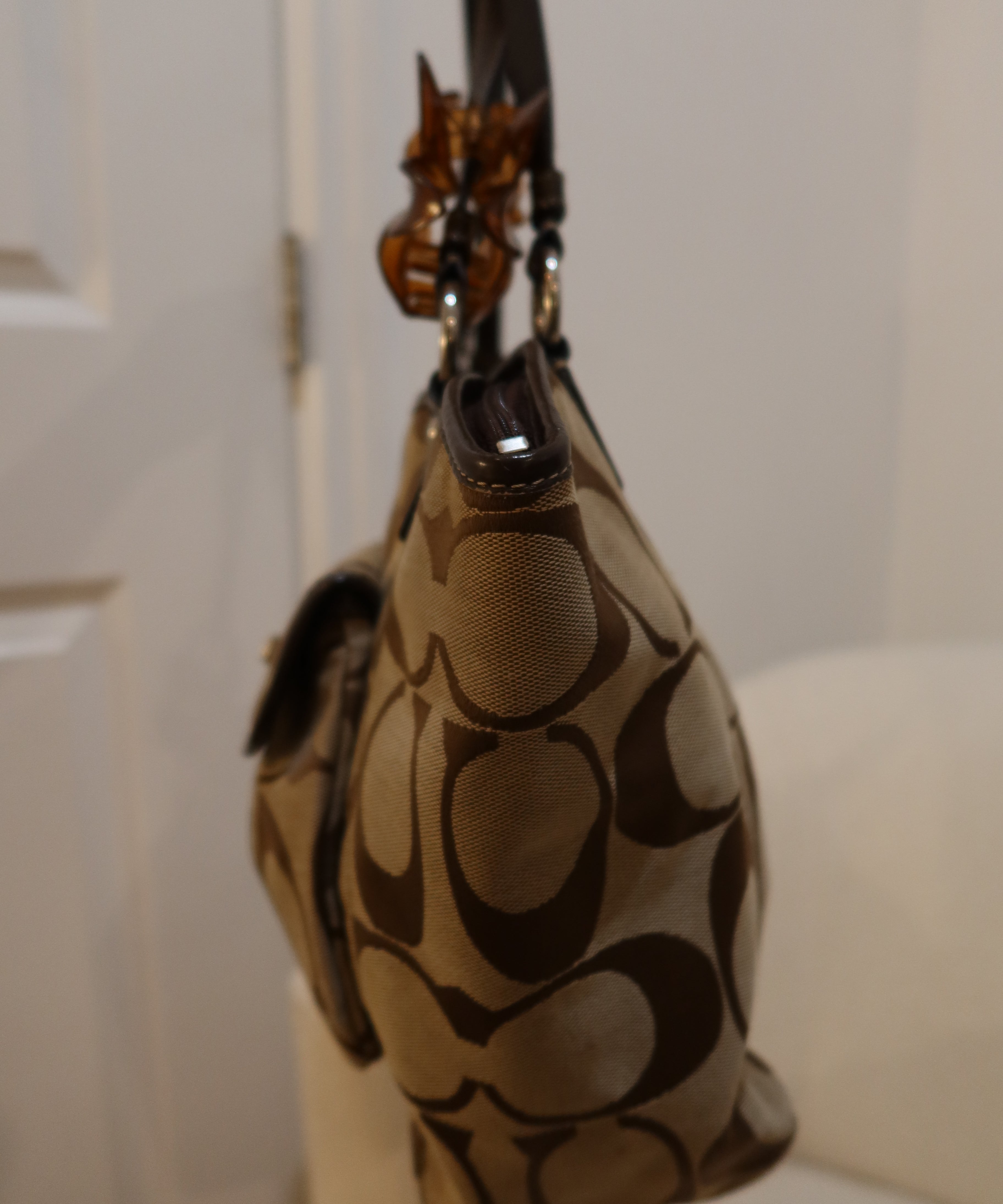 Coach Brown Signature Leah Tote Bag