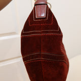 Coach Red Large Suede Hobo Bag