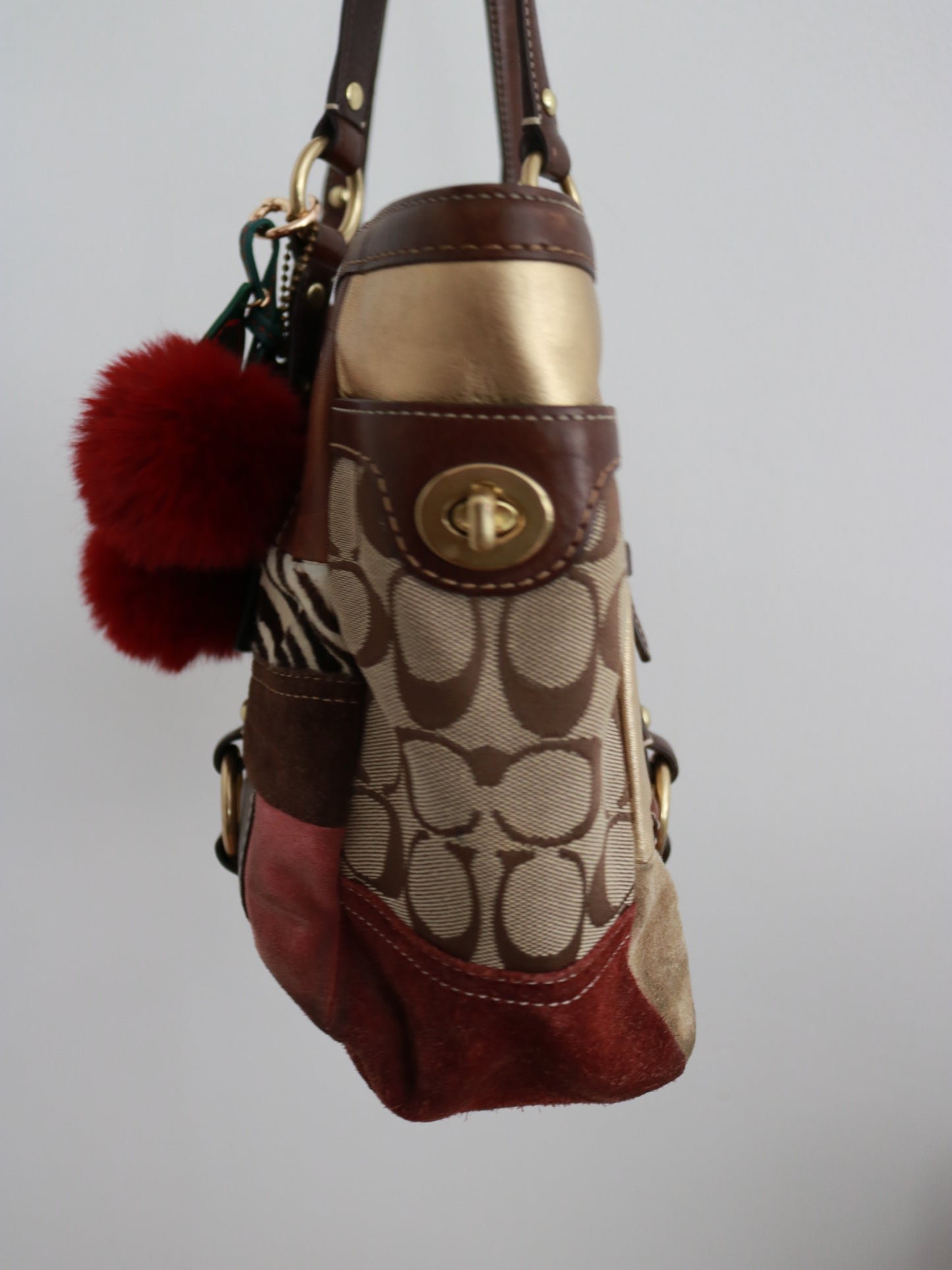 Coach Brown Patchwork Tote Bag