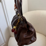 Brown Leather Coach Garnett Turnlock Bag