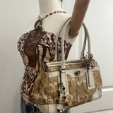 Coach Beige Signature Hamptons Carry-All Bag