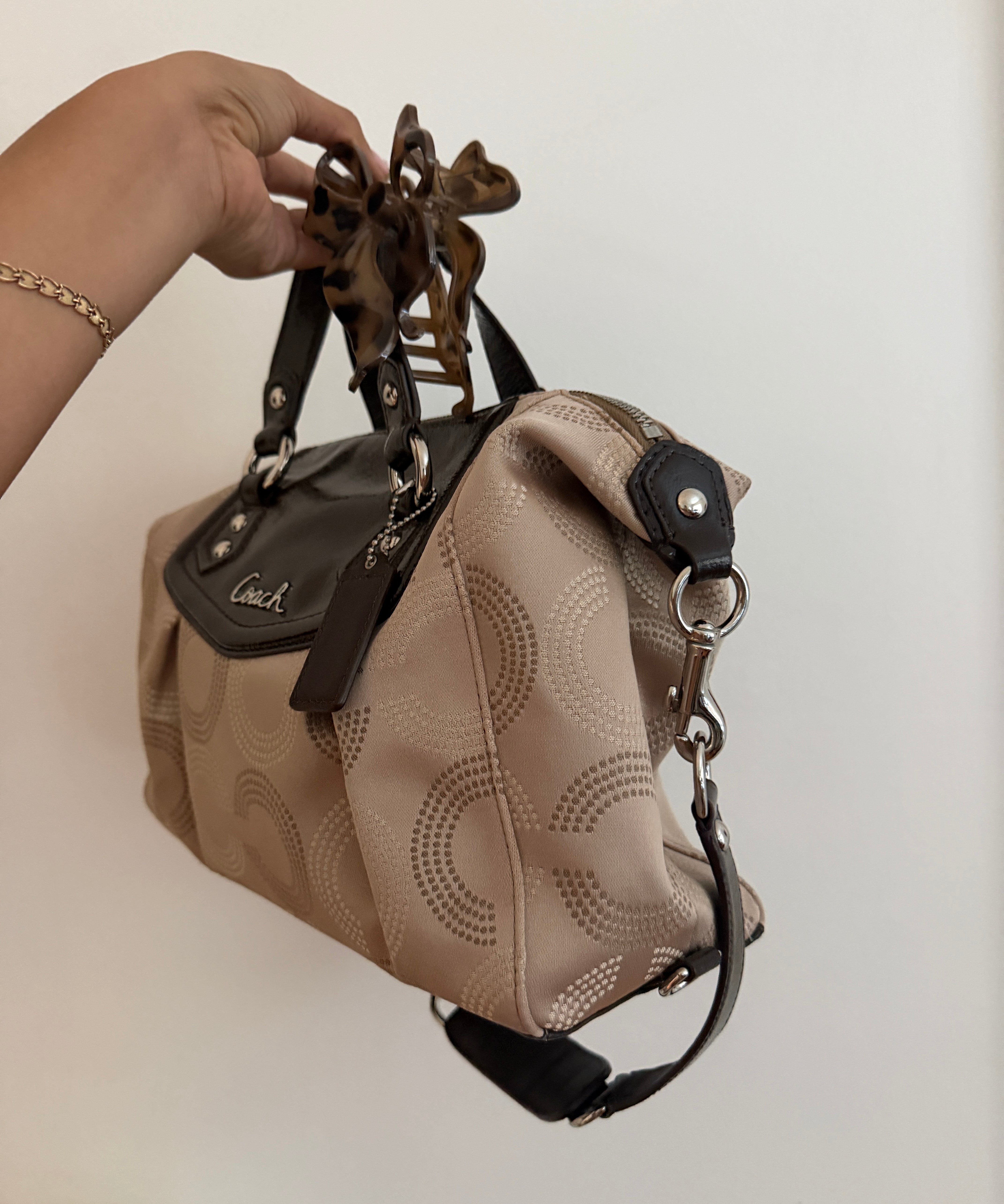 Brown Coach Op Art Sabrina Madison Bag