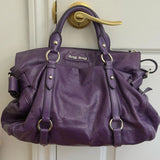 Miu Miu Purple Vitello Lux 2-Way Leather Hand Bag