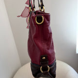 Coach Red Leather Ashley Carry-All Bag