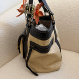 Coach Straw Woven Legacy Tote Bag