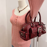 Coach White Mini Boston Satchel Bag