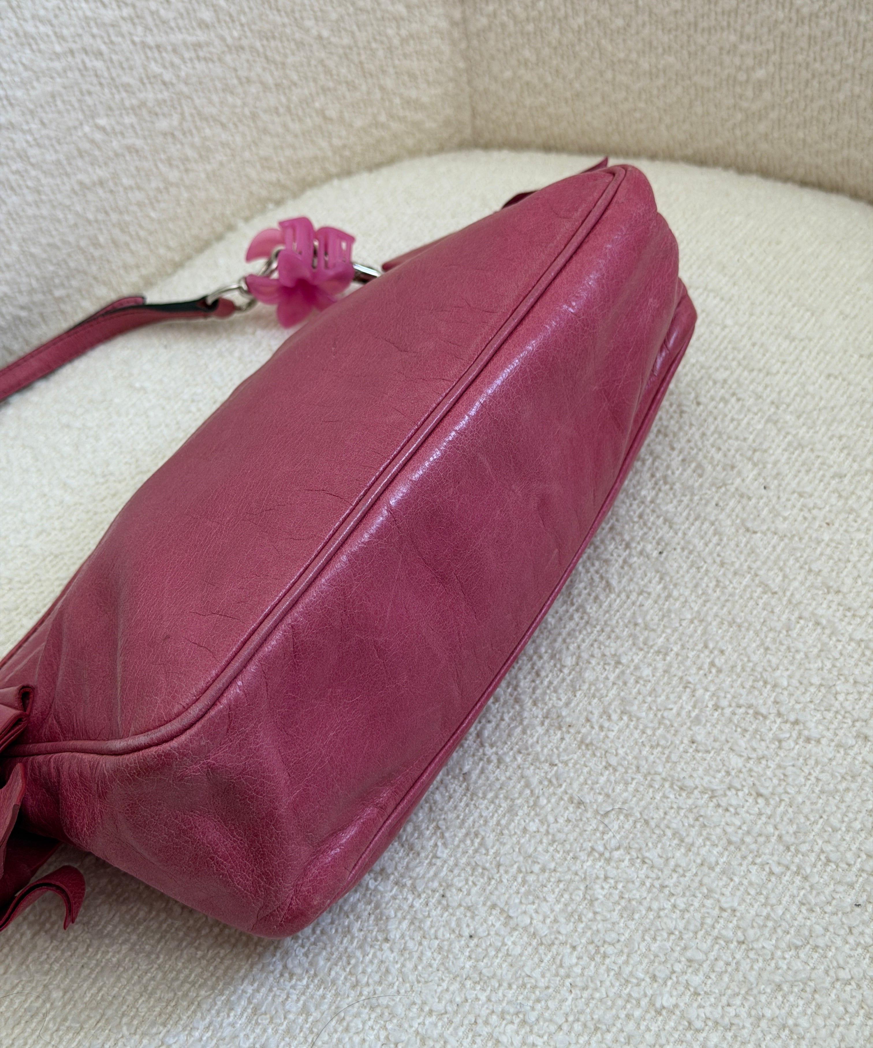 Miu Miu Mauve Hot Pink Lux Bow Leather Pochette