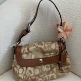 Coach Mini Tan Pleated Optic Soho Bag