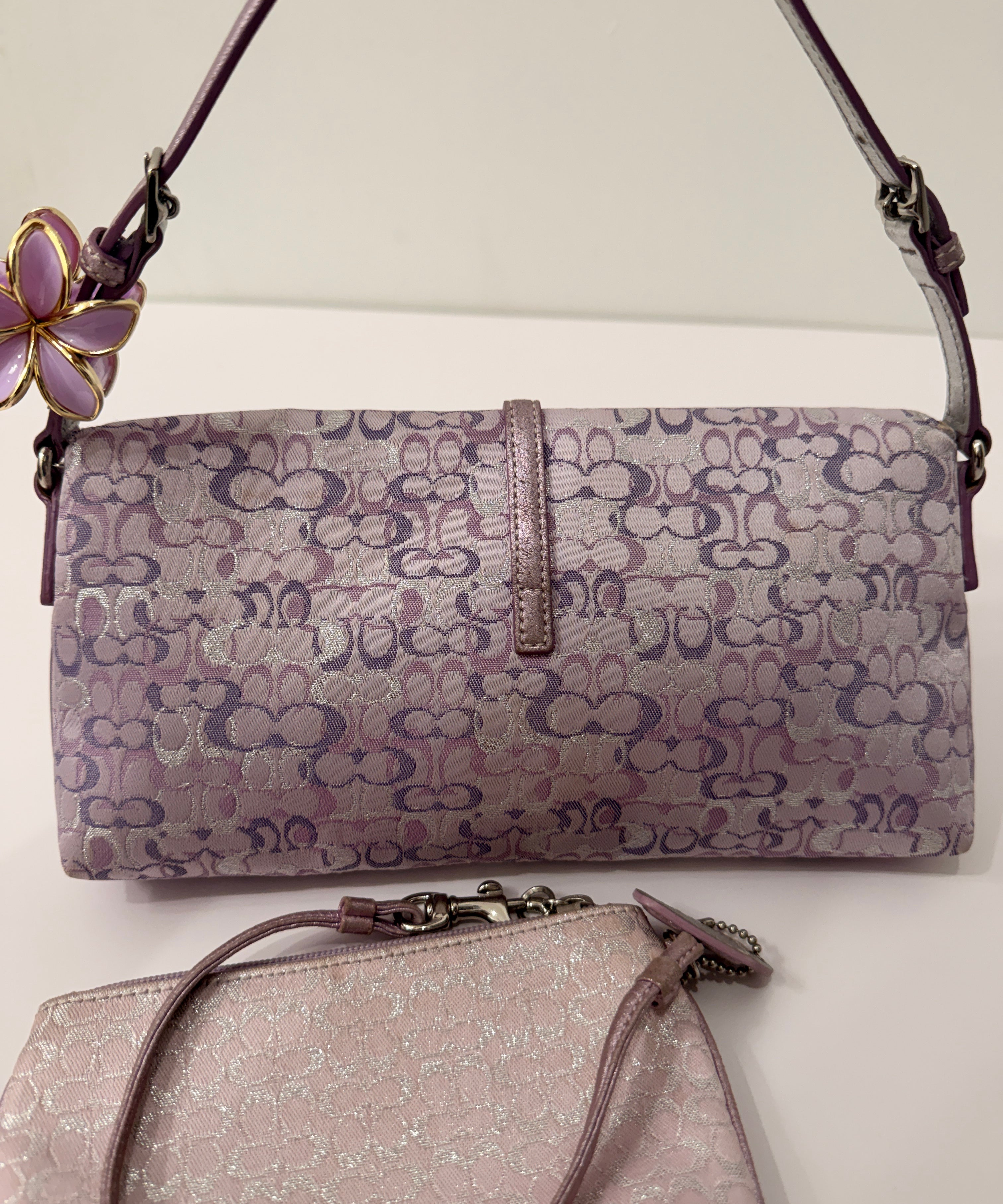 Coach Lilac Purple Optic Lurex Shoulder Bag Set