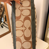 Coach Green Trim Signature Tote Bag