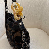 Coach Black Signature Medium Carly Bag