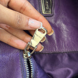 Miu Miu Purple Vitello Lux 2-Way Leather Hand Bag