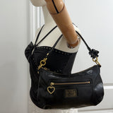 Coach Black Patent Leather Poppy Shoulder Bag