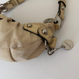 Beige Guess Studded Shoulder Bag