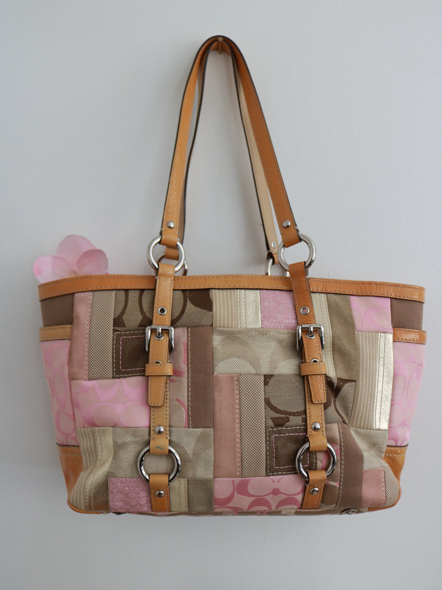 Coach Pink Patchwork Tote Bag