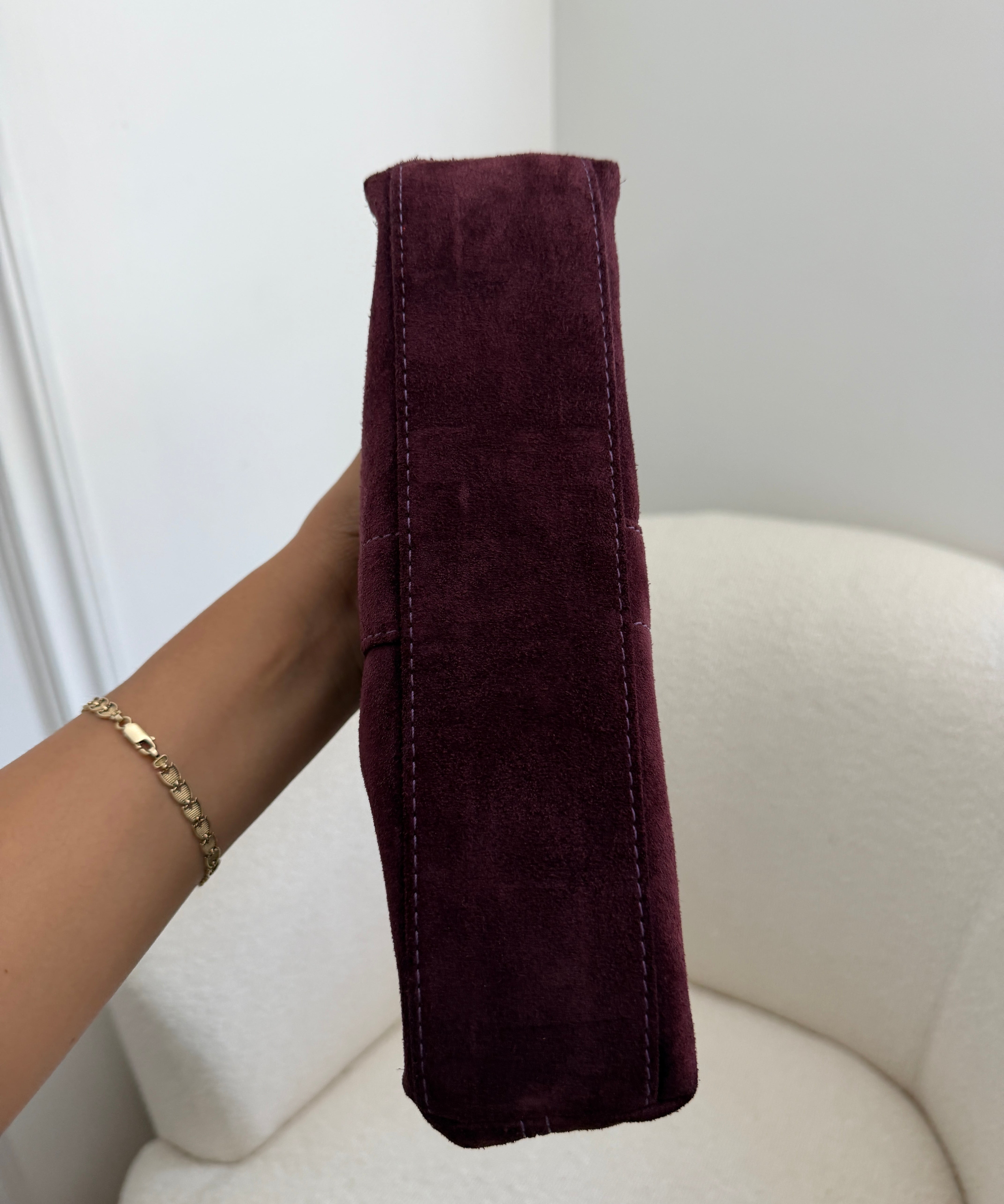 Rare Coach Suede Plum East West Baguette