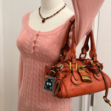 Chloe Mini Paddington Leather Burnt Orange Handbag