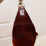 Coach Red Large Suede Hobo Bag