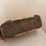Rare Coach Brown Signature Suede Chelsea Shoulder Bag with Side Pockets