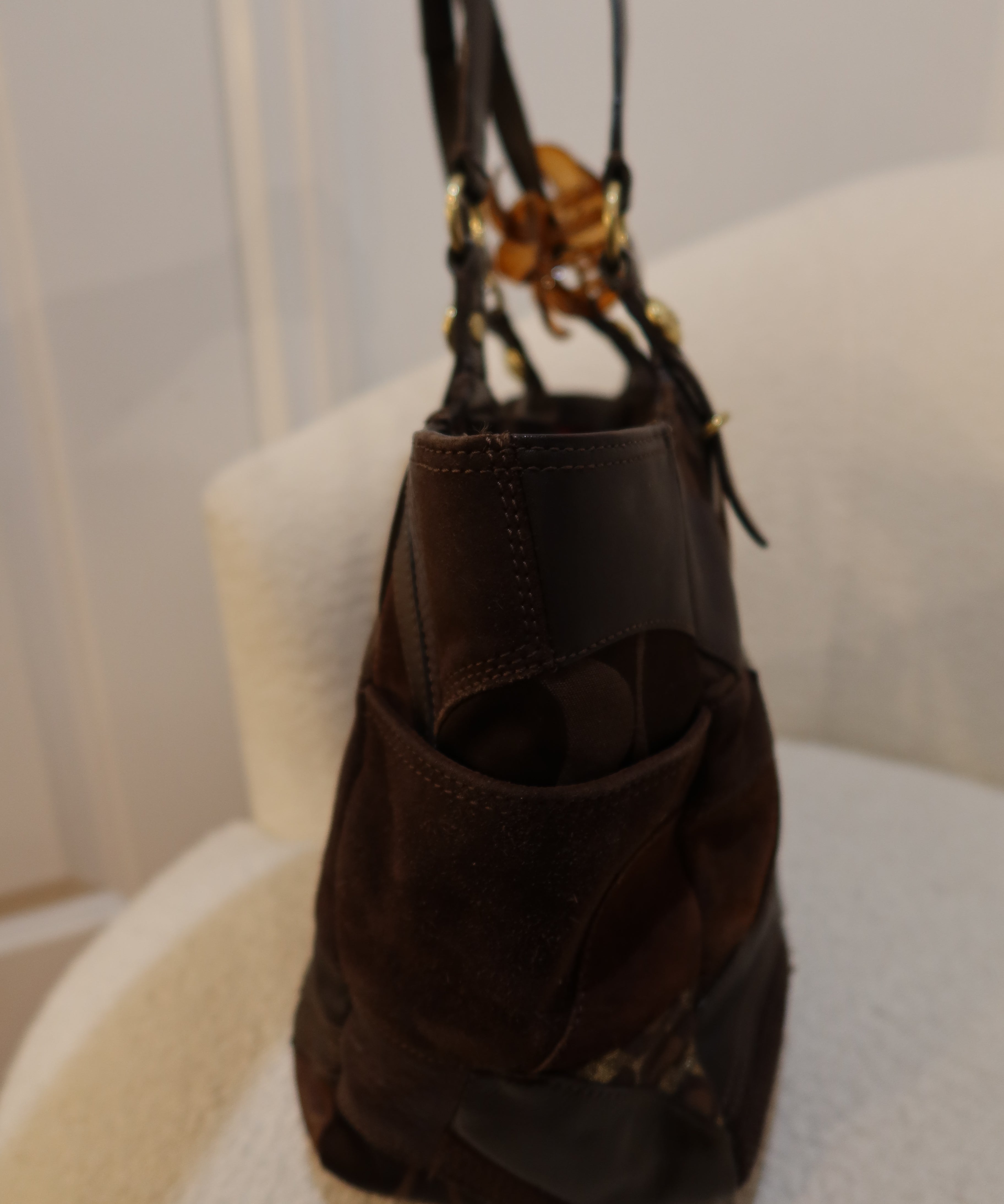 Coach Brown Patchwork Tote Bag