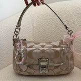Coach Beige Signature Poppy Shoulder Bag