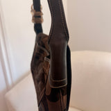 Coach Brown Signature Turnlock Ergo Flap Bag