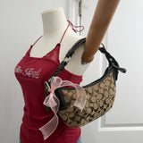 Coach Signature Brown Mini Hobo Bag
